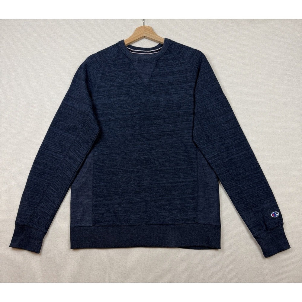 CHAMPION Men's Medium Blue Sweatshirt Top Crew‎ Neck Preppy French Terry